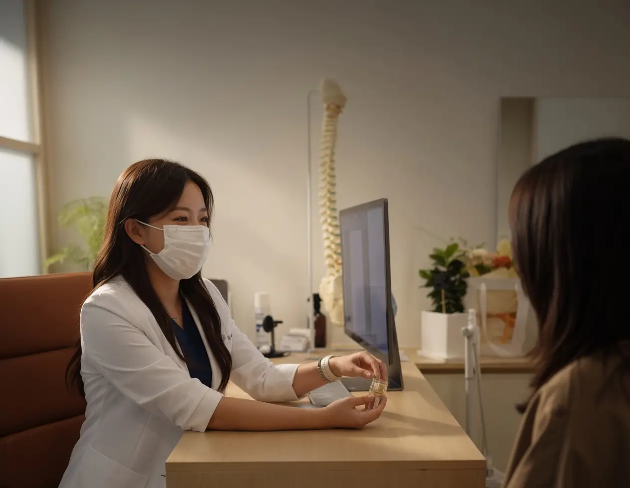 치료가 왜 필요한지 설명하는 진료실 상담 장면